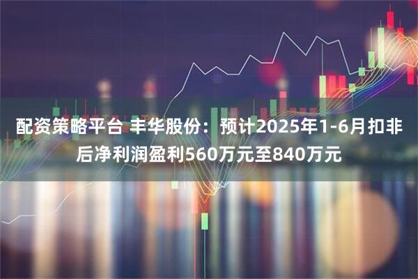 配资策略平台 丰华股份：预计2025年1-6月扣非后净利润盈利560万元至840万元